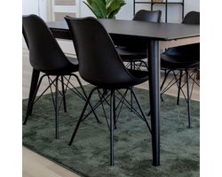 House Nordic Oslo Eetkamerstoel Vegan Leer Zwart - Set van 2