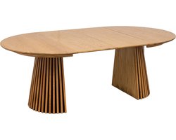 House Nordic Ronde Eettafel Osaka - Ø120x75cm - Eiken Fineer - Uitschuifbaar 120/200cm - 4-6 Personen