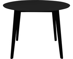 House Nordic Ronde Eettafel Vojens - Ø105x75cm - Zwart Fineer - Rechte Poot - 2-4 Personen