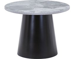 House Nordic Salontafel Brito - Marmerlook - Grijs/Zwart - Ø60cm