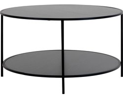 House Nordic Salontafel Metaal Zwart - Rond - Ø80cm - Spaanplaat - Tafel Vita