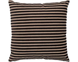 House Nordic Serpa Kussen - Kussen in zwart/beige gestreept ontwerp 43x43 cm