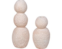 House Nordic- Set/2 - Kaarsenhouders - Kandelaars - Cement - Natural