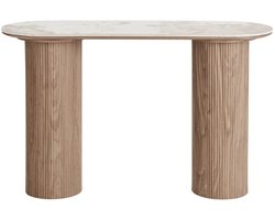 House Nordic Sidetable Athens - Rechthoek Keramisch Wit/Bruin - 120cm