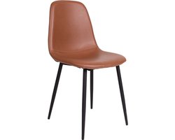 House Nordic Stockholm Eetkamerstoel Vegan Leer Bruin - Set van 2