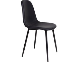 House Nordic Stockholm Eetkamerstoel Vegan Leer Zwart - Set van 2