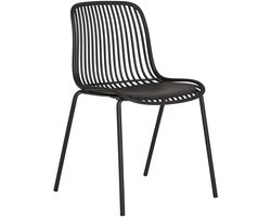 House Nordic Tuinstoel Branson - Zwart - Zithoogte 46,5cm - Set van 4