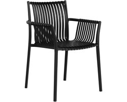 House Nordic Tuinstoel Tulsa - Zwart - Zithoogte 45,5cm - Set van 4