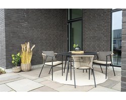 House Nordic Tuintafel Atlanta Kunststof Zwart Ø120cm