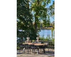 House Nordic Tuintafel Toronto - Naturel/Zwart - 220x100cm