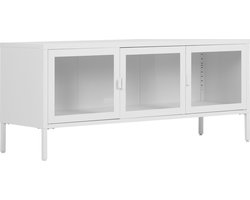 House Nordic Tv-Meubel Brisbane - 130x40x55cm - Wit - Met Deuren