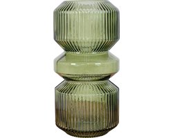 House Nordic- Vaas - Groen - Glas - Ø12x25cm