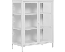 House Nordic Vitrinekast Brisbane - 80x40x101cm - Wit - 2 Deuren