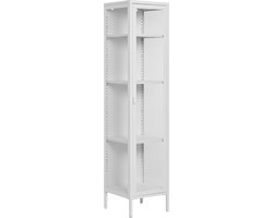 House Nordic Vitrinekast Brisbane Slim - 40x35x180cm - Wit