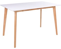 House Nordic Vojens Eettafel - Wit Blad - Houten Poten - 120x70x75 cm - Thuiswerkbureau