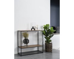 House-Nordic-Wandtafel-Avery-met-2-schappen-eikenkleurig-zwart