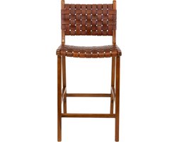 House Noridc Barstoel In Bruin Met Bruin Leer “Perugia” – L45.5Xb46Xh101 Cm