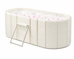 House Of Atelier - Opvouwbaar Bad - Inklapbaar Bad - Opvouwbaar Bad voor Volwassenen - Met Afvoerslang - Warm en Koud Water - Beige