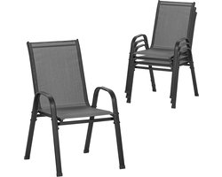 House of Balance Tuinset Stoelen 4 stuks - Tuinstoelen Stapelbaar - Tuinstoelen set van 4 - Tuinstoel - Campingstoel - Terrasstoel