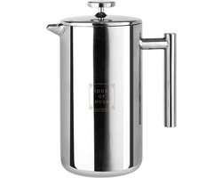 House of Husk® Cafetière - French Press - Coffeemaker - Filter Koffie - RVS - Slow Coffee - 1 Liter - Zilver