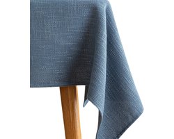 House of Husk Geweven Tafelkleed - Tafellaken - Tafel Decoratie - Uitwasbaar - Blauw - 140x240cm