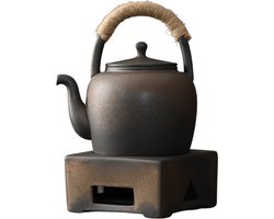 House of Husk® Keramieke Theepot met Theelicht Houder - Waxinelichthouder- Warmhouder - Bruin