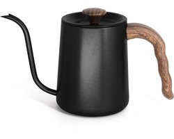 House of Husk Slow Coffee Ketel - Pour Over Kettle - Gooseneck kettle - Heet Water Ketel - Coffeemaker - RVS - Cafetière - 600 ml - Zwart