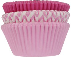 House of Marie Cupcake Vormpjes - Assorti Roze - pk/75 - Baking Cups voor Muffins en Cupcakes