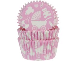 House of Marie Cupcake Vormpjes Baby Roze pk/50