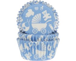 House of Marie Cupcake Vormpjes baby wit/blauw pk/50