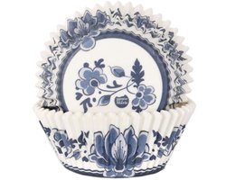 House of Marie Cupcake Vormpjes - Delfts Blauw - pk/48 - Baking Cups voor Muffins en Cupcakes