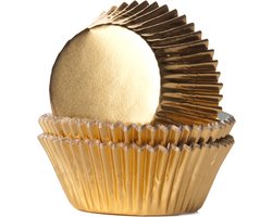 House of Marie Cupcake vormpjes Folie Goud pk/24 - Ø 5 cm