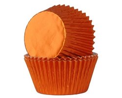 House of Marie Cupcake Vormpjes - Folie Oranje - pk/24 - Baking Cups voor Muffins en Cupcakes
