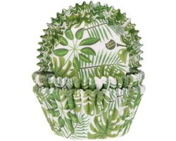 House of Marie Cupcake Vormpjes - Groen Blad - pk/50 - Baking Cups voor Muffins en Cupcakes