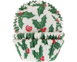 House of Marie Cupcake vormpjes - Kerst Hulst - 50 stuks