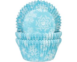 House of Marie Cupcakevormpjes - IJskristal Blauw (Frozen) - 50x33mm - 50 stuks