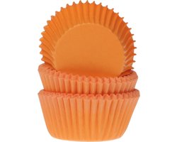 House of Marie Mini Cupcake Vormpjes - Oranje - pk/60 - Baking Cups voor Muffins en Cupcakes