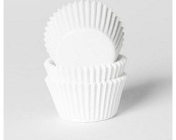 House of Marie Mini Cupcake Vormpjes - Wit - pk/60 - Baking Cups voor Muffins en Cupcakes