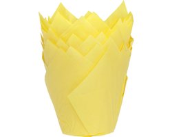 House of Marie Muffin Bakvormen - Muffin Vormpjes Papier - Tulp Geel - pk/36