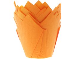 House of Marie Muffin Bakvormen - Muffin Vormpjes Papier - Tulp Oranje - pk/36