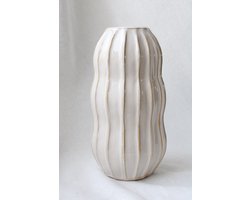 House Of Nature - Keramische Vaas - Ø10×20cm - Rond - Wit
