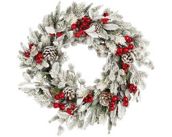 House of Seasons Belfort Kerstkrans - Ø50 cm - Groen