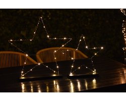 House of Seasons Decoratie Ster op Voet met Verlichting - Ø55 cm - Zwart