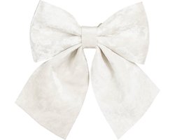 House of Seasons Decoratie strik - wit - 20 x 24 cm - polyester fluweel