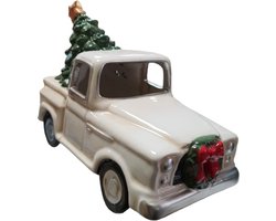 House of Seasons Decoratieve beeld Auto met kerstboom, Led ,Wit L20 x B10 x H19cm