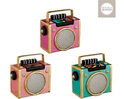 House of Seasons Decoration Radio 3 kleuren - 22 x 11 x 20 cm