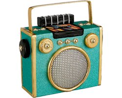 House of Seasons Decoration Radio Groen - 30 x 13 x 29 cm