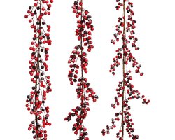 House of seasons - Garland berries bordeaux frosted 3 assorted l1...