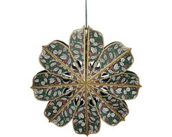 House of Seasons Gonda Hangende Decoratie Bloem - H14 x Ø45 cm - FSC Mix - Papier - Groen