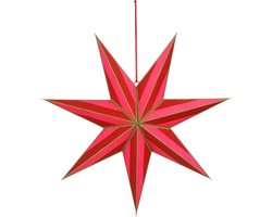 House of Seasons Gonda Hangende Decoratie Ster - H18 x Ø60 cm - FSC Mix - Papier - Rood